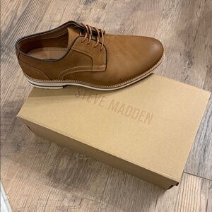 🆕 Steve Madden Actton Brown Leather Men’s Derbys